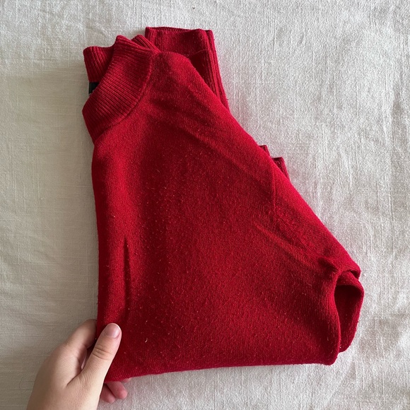 Bright red mock neck sweater - Picture 2 of 5